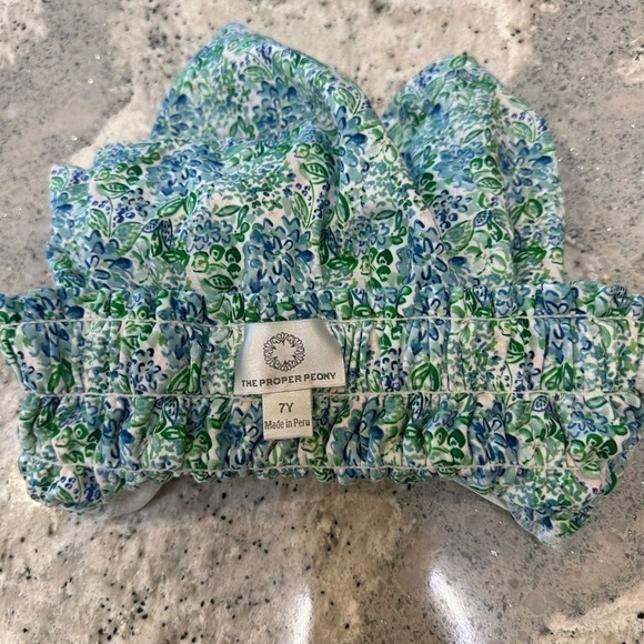 The Proper Peony Blue Aster Floral Collared Top and Smocked Skirt Set Size 7 - Picture 10 of 10